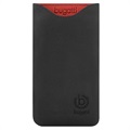 Bugatti Skinny Universal Leather Case - Glowing Coal - Black / Red