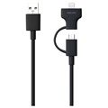 3 in 1 USB Charging Cable - Lightning, 30-pin, Micro USB - Black