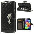 Samsung Galaxy Note 3 N9000, N9005 Rhombus Wallet Leather Case - Black