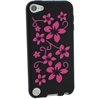 iPod Touch 5G iGadgitz Flowers Silicone Case - Black / Pink